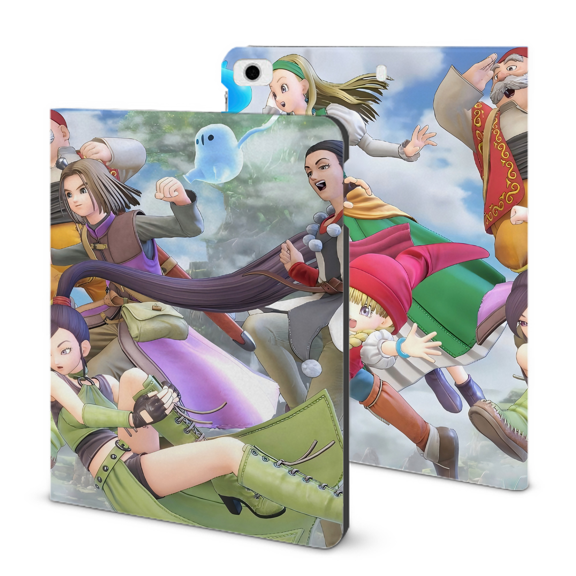 （画像用） ドラゴンクエスト Doragon Kuesuto Dragon Quest IPad ケース ブック型 PUレザー TPU 耐衝撃 軽量 薄型 ペン収納なし 全面保護 IPad 各モデル対応